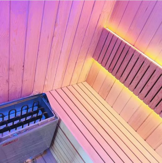 Outdoor Far-Infrared Sauna for More Than Two People with Various Configurations