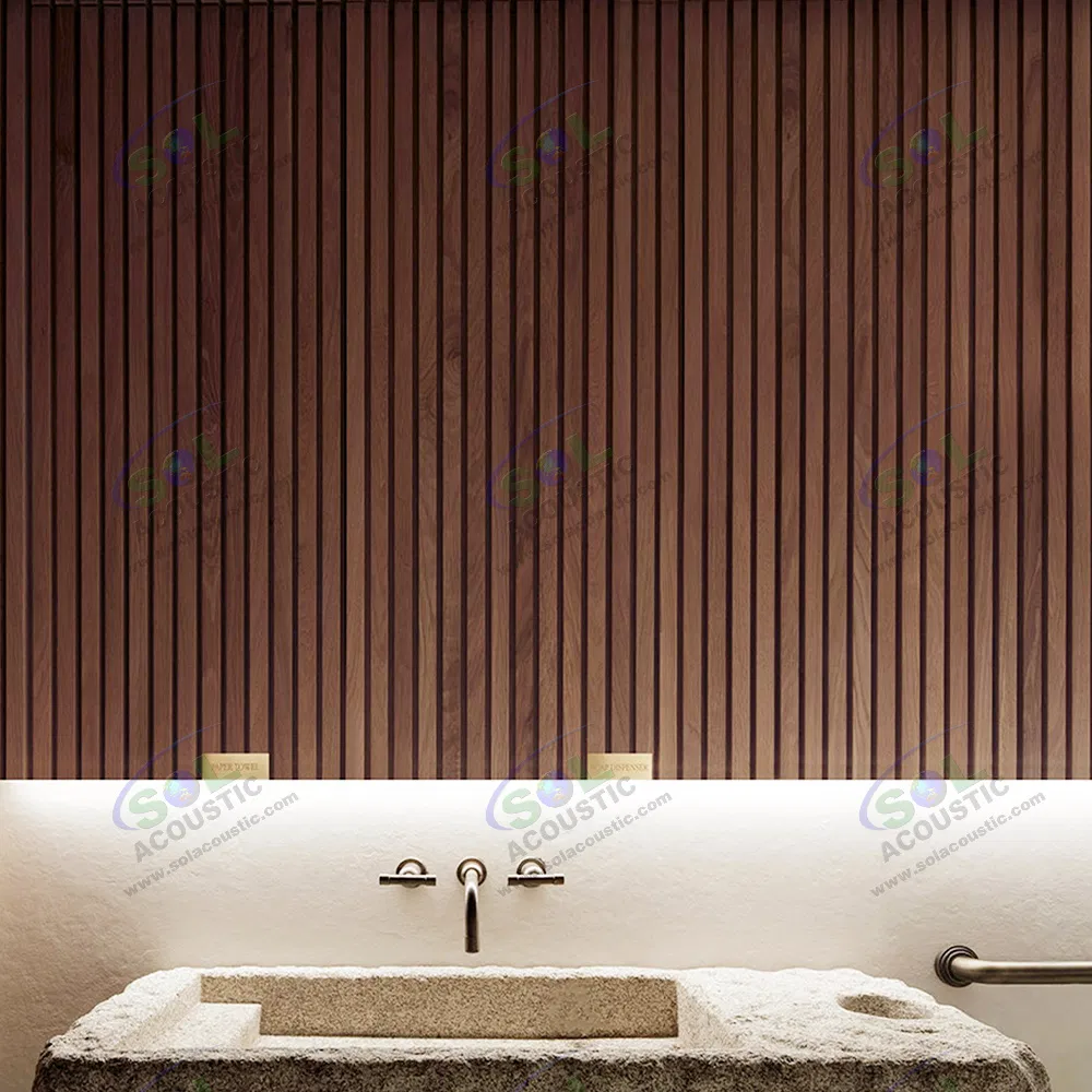 Sol Acoustic 240X60cm Acoustic Panel Wooden Black Akupanel Felt Base Board