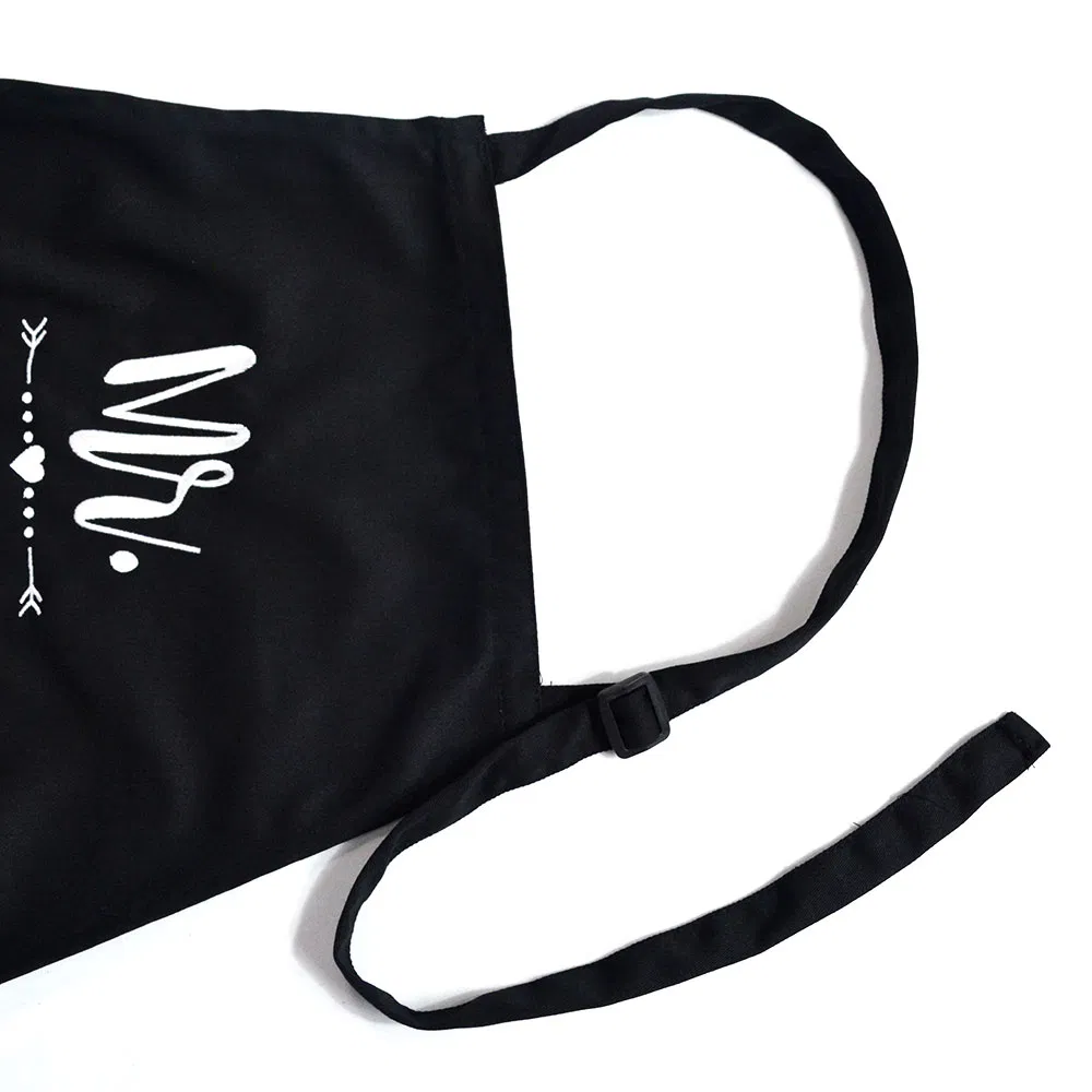 Custom Black Cotton Polyester Twill Blend Chef Kitchen Apron