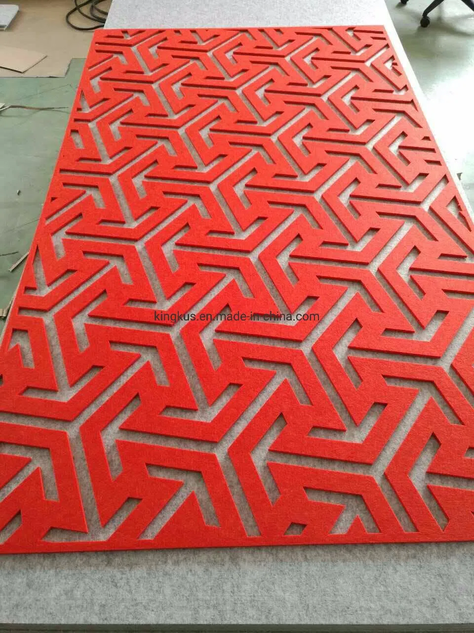 Engraved CNC Cutting Polyester Fiber Acoustic Floor Screen