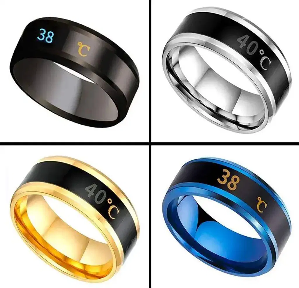 Wholesale Custom Jewelry European and American Style Lighter Smart Ring Temperature Sensing Titanium Steel Men's Shape Ring