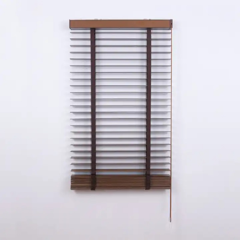 Vikson 50m Faux Wood Waterproof Wooden Venetian Blinds Window Coverings