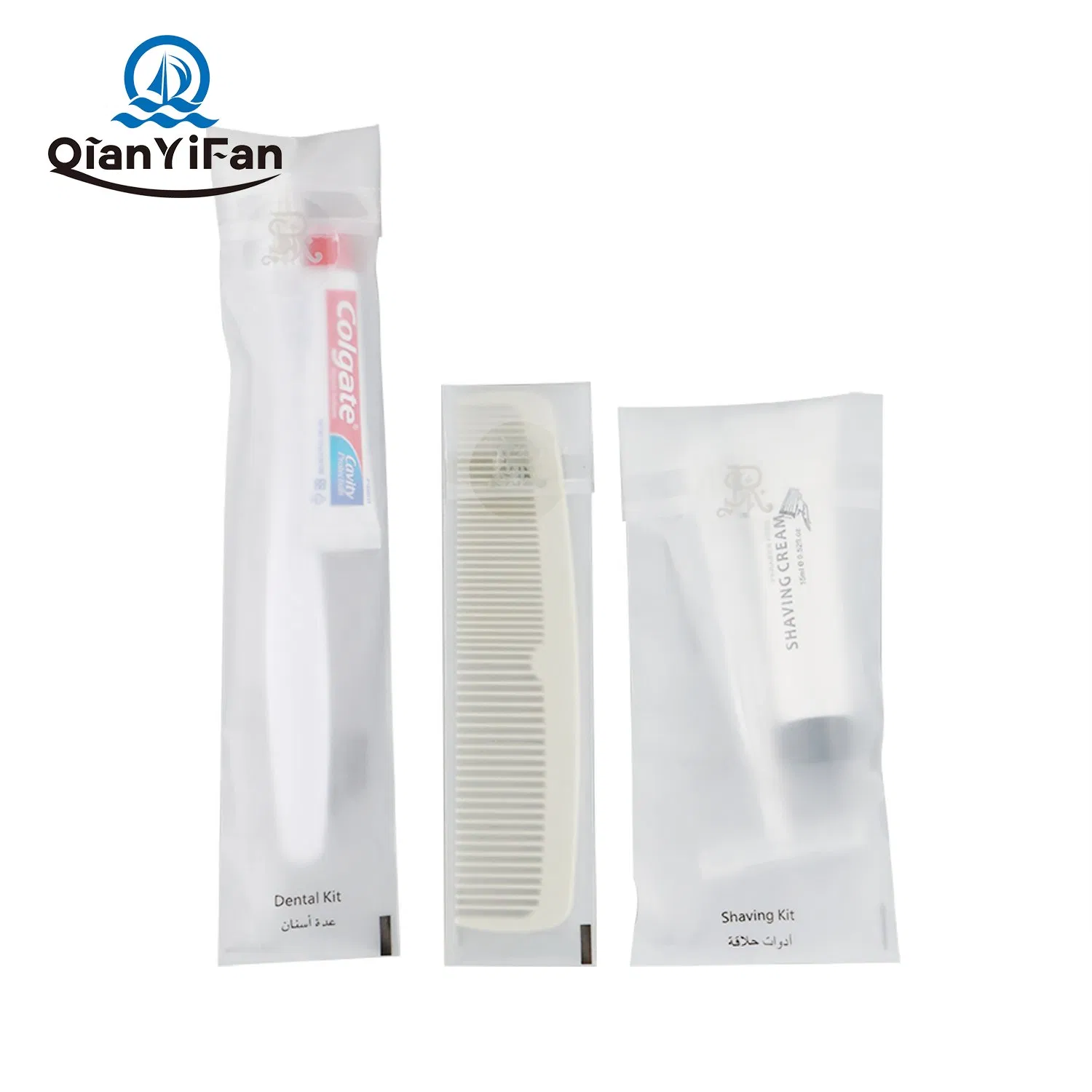 Complete Hotel Room Disposable Toiletries Kit with Toothbrush & Comb, etc.