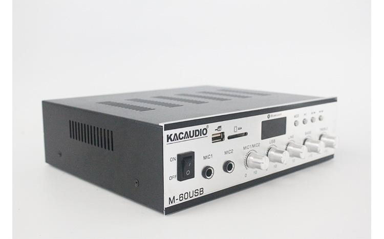 60W Power Audio Amplifier Machine Aluminum Panel with USB/SD, FM Tunerand Microphone Inputs