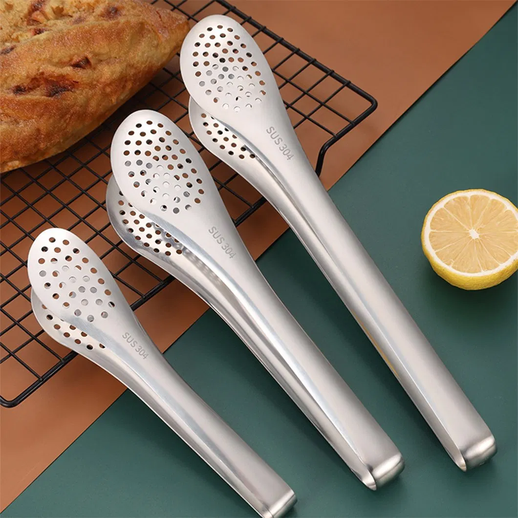 BBQ Tools Stainless Steel Exquisite Clip Household Anti-Scalding Food Barbecue Food Tongs Extended Bread Tongs