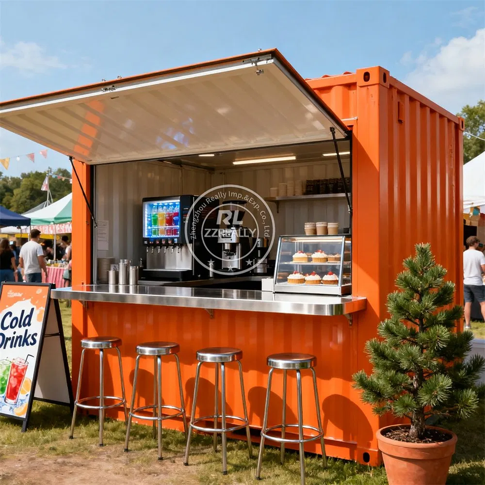 Prefab 11FT 20FT 40FT Shipping Container Cabins Bar Restaurant Coffee Shop Container Cafe Kiosk with Full Kitchen