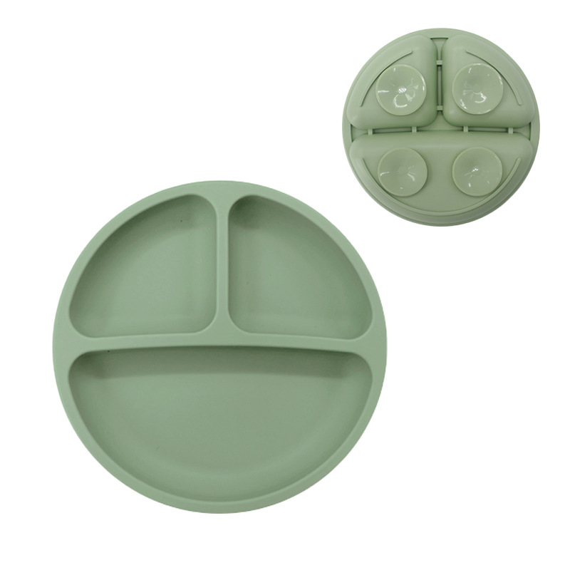 Food Grade Silicone Divided Plate with Suction Base BPA Free Baby Products