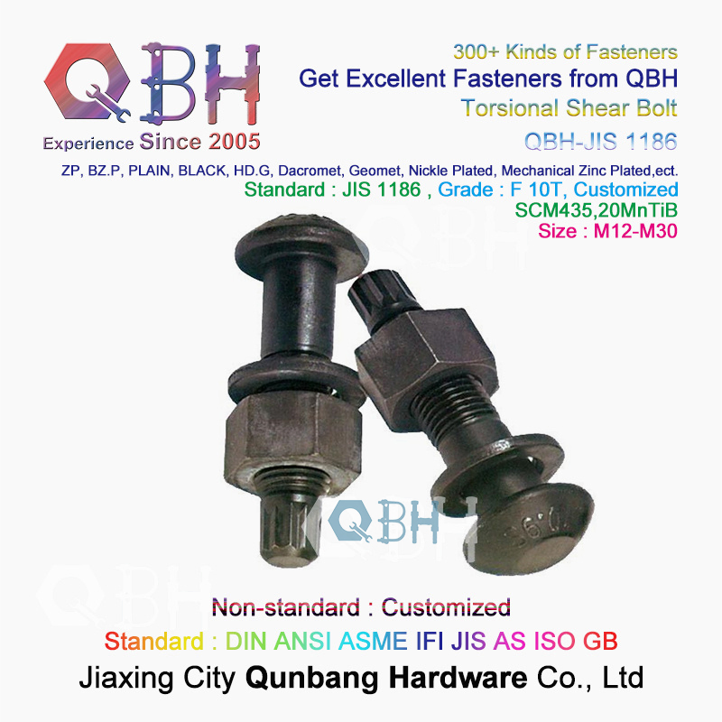 Qbh OEM ODM GB JIS ANSI M24 M27 M30 Steel Structure Frame High-Rise Buildings Torsional Shear Tension Control Tc Bolt Spare Replacement Component