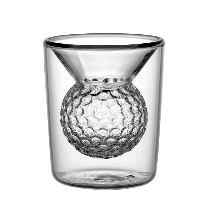 Custom Logo Rugby Glass Golf Liquor Bar Vodka Glass Cup