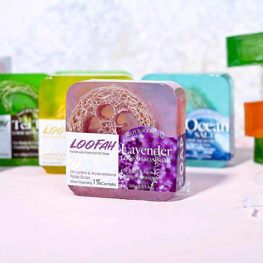 Beauty Cosmetics Skin Care Whitening Lavender Loofah Handmade Soap