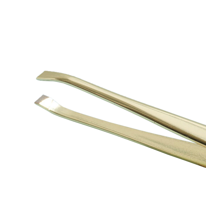 High-Precision Stainless Steel Eyebrow Beard Tweezers Professional Flat Tip Hair Removal Tool