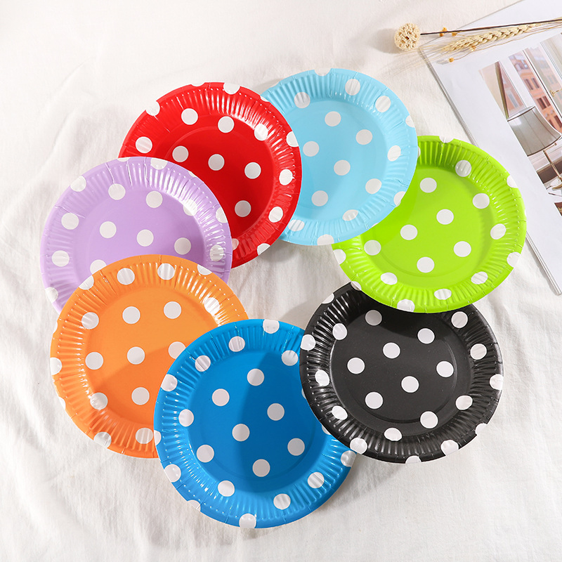 Factory Price 100% Degradable Round Eco-Friendly Birthday Party Celebrations Disposable Dessert Paper Plate