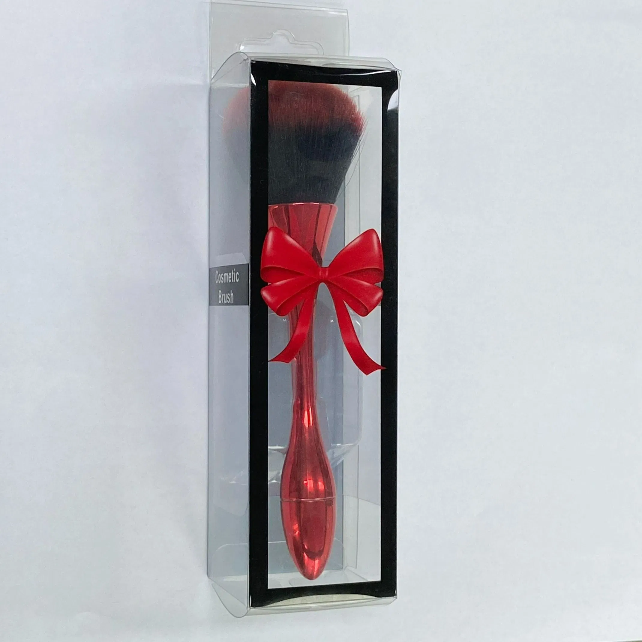 Compact Red Blush Powder Brush with a Casing