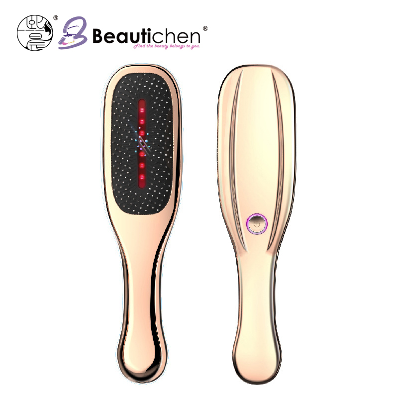 Beautichen Red Light Ionic Scalp Massager Brush – Portable Electric Hair Brush with Vibration & LED Therapy, Anti-Frizz Detangling Comb for Hair Growth