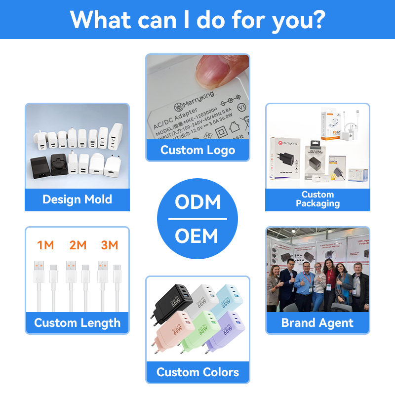 Универсальный сетевой адаптер 65W GaN с быстрой зарядкой