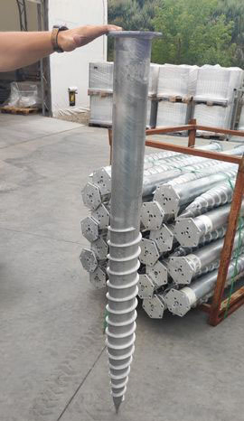 Galvanized Steel Ground Screw Pile with Flange for Solar Power System