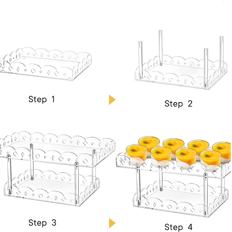 3-Layer Rainbow Colored Acrylic Display Shelf Cupcake Perfume Risers for Hotel