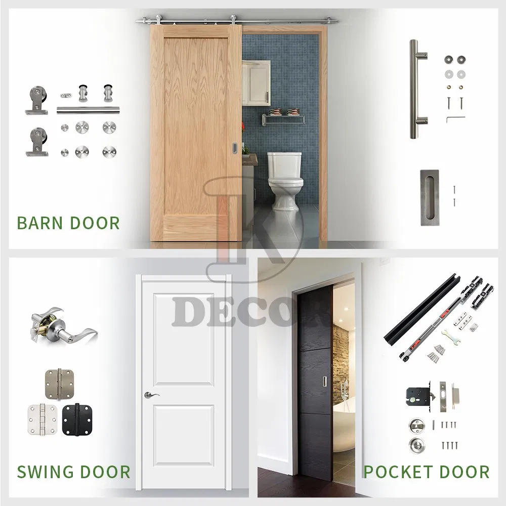 4 Panel White Primer MDF Interior Wooden Shaker Door for Bedroom