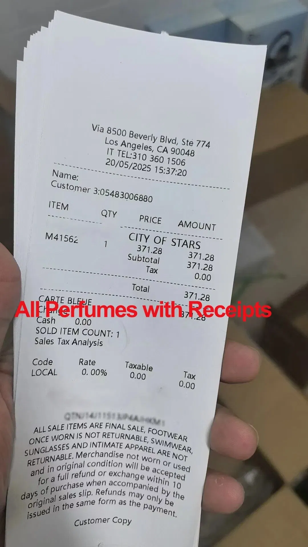 USA Warehouse 1-4 Working Days Delivery Top Quality Cologne Original Perfume 100ml Parfum with Receipt