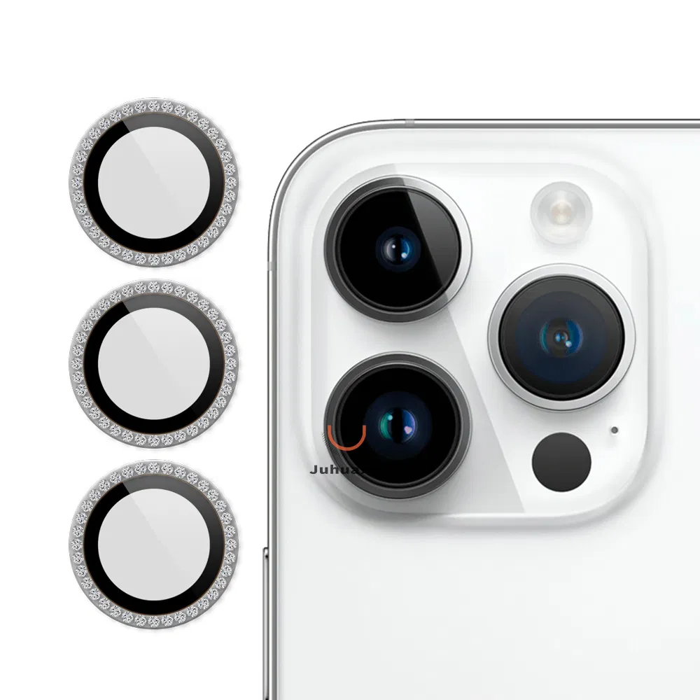 Juhuaxin Hot Sale Diamond Lens Glass Back Cover for iPhone 11 12 13 14 PRO Max Mobile Phone Rear Camera Screen Protector