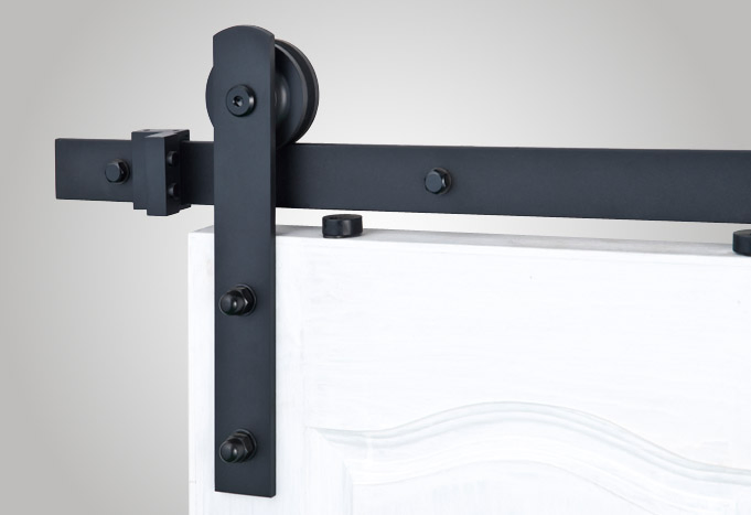 Straight Strap Sliding Steel Barn Door Hardware Kit