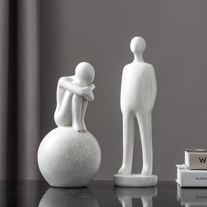 Home Light Luxury Figure Ornaments Hydroponic Glass Vase Decorations Resin Ornaments