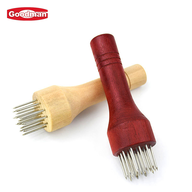 Custom Logo Meat Tenderizer with Wooden Handle Stainless Steel Metal Tool for Home Kitchen BBQ Cooking PC Steak & Poultry Forks