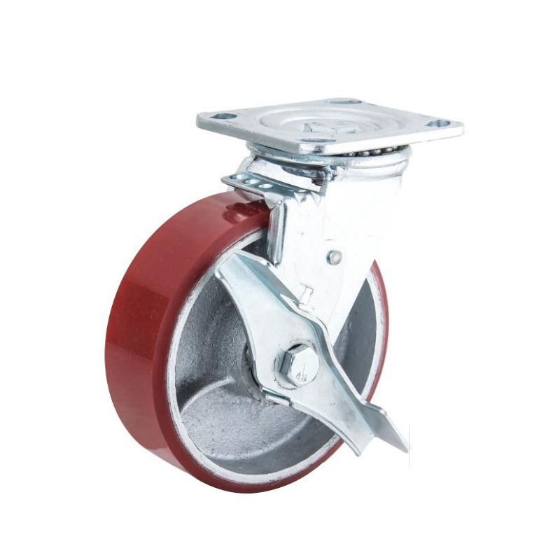 Wholesale Heavy Duty Red PU Iron Core Caster Wheels