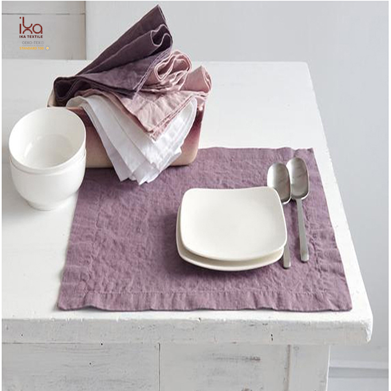 Home Decor Wholesale Indoor Christmas Decoration Party Beverage Color Printed Embroidered Custom Linen Napkins with Hemstitch