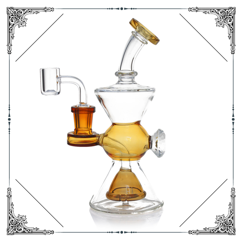 Wholesale Showerhead Perc Small Glass Recycler Smoking Water Pipe DAB Oil Rig Oil Burner
