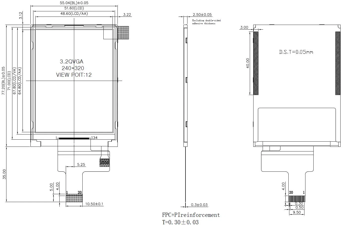 Customized 3.0/3.2/3.5/4.0/4.2/4.3/4.5 Inch LCD Module 320*240 Spi Interface Portrait TFT LCD Display with Resistive Touch Panel