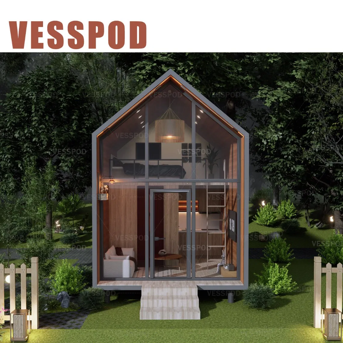 Prefabricated Triangle Houses Container House Cabin for Resort Hotel Luxury Tiny Modern