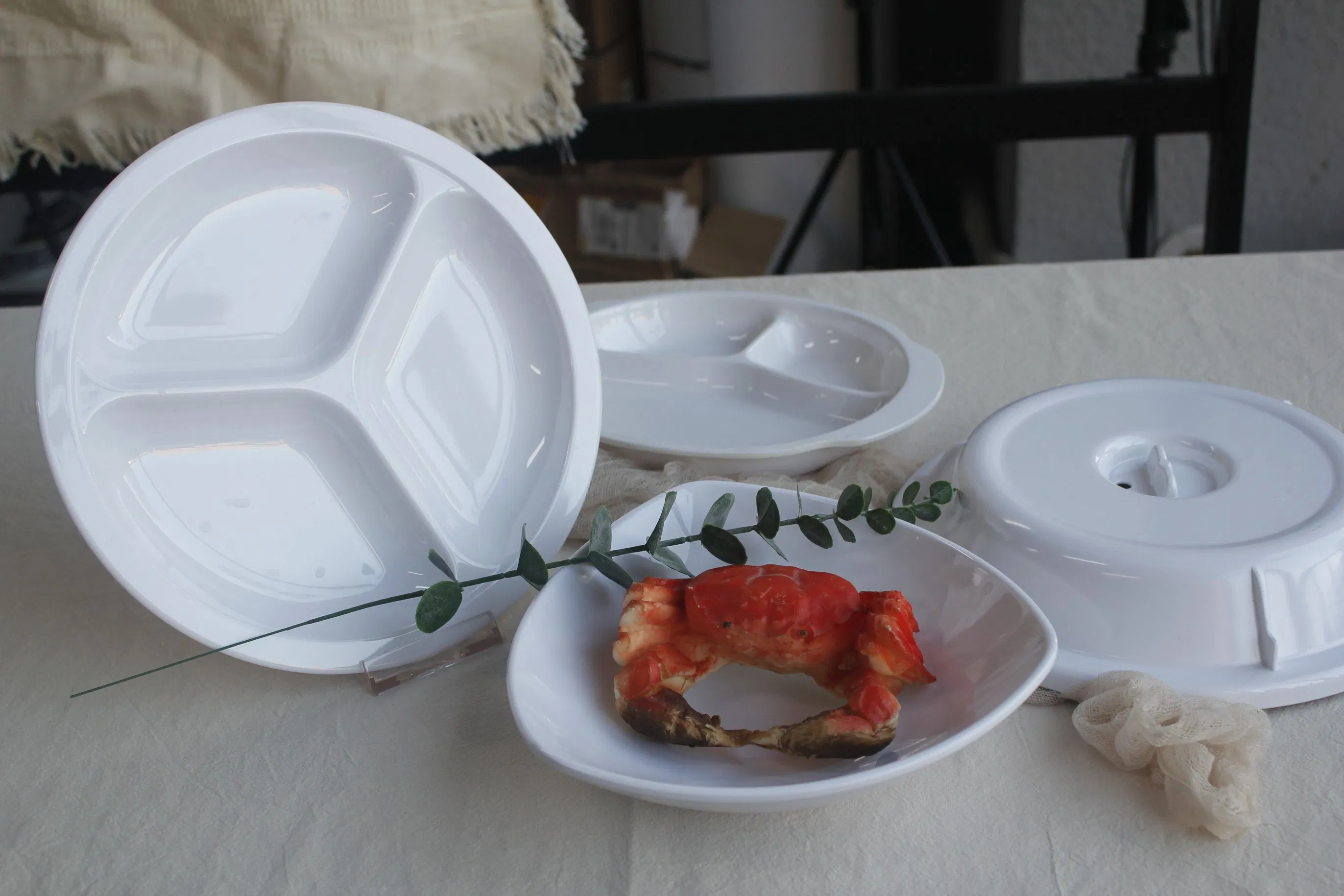 Melamine Tableware 3-Divided Plate Round Plate Deep Plate