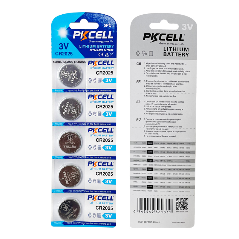 Батарейка-таблетка PKCell CR2025 3V, 150 мАч