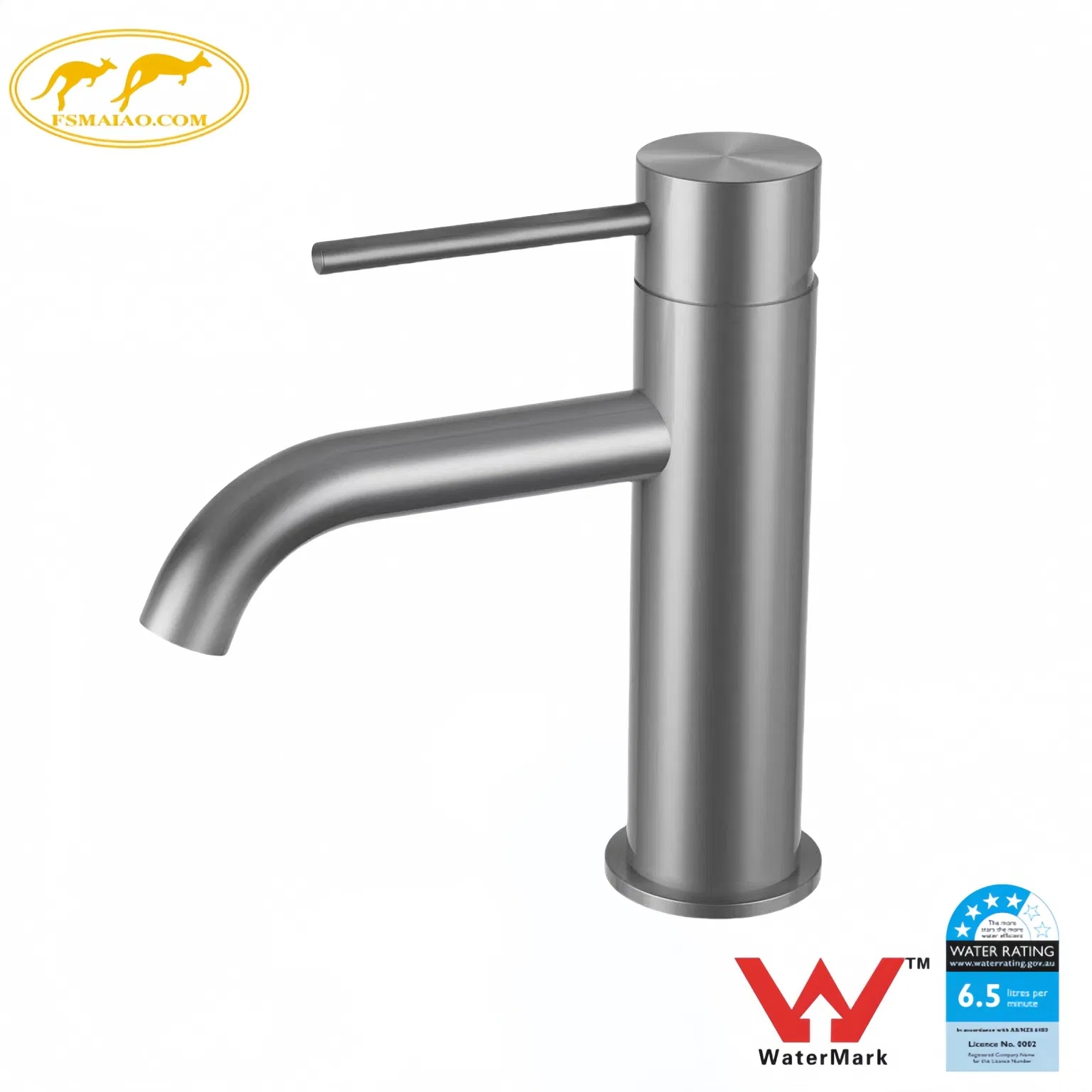 Au Watermark Certified SS304 Lead Free Basin Mixer Tap Baisn Mounted Bathroom Sink Faucet with Ø 35mm Ceramic Cartridge (AS/NZS 3718) SSBM01