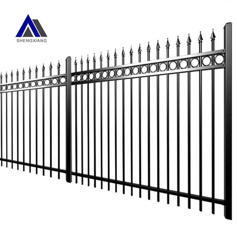 New Design High-Security Modern Picket Steel Fence Powder Coated Outdoor Ornamental Steel Picket Fence Panels and Post for Home Garden Decorative Steel Fence