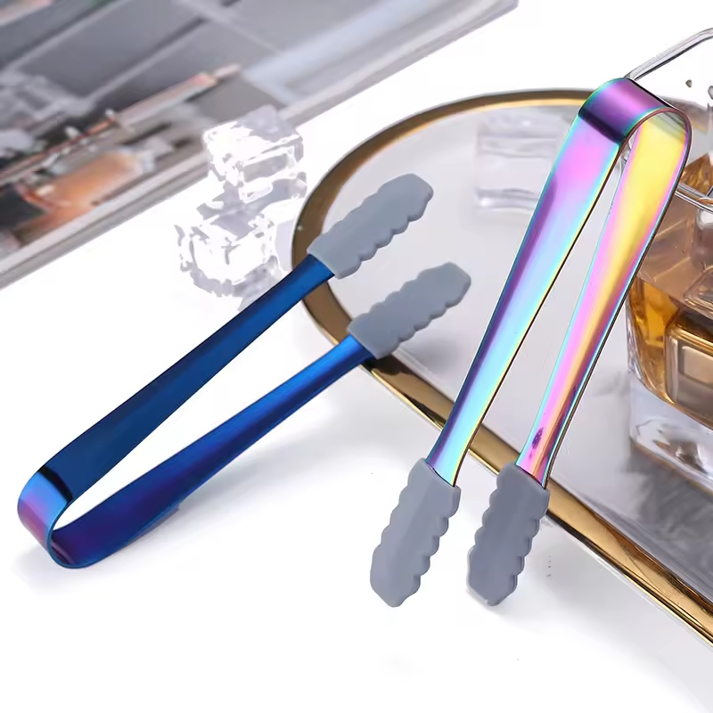 Kitchen Gadgets Bar Tools Stainless Steel Lemon Slice Sugar Bread Tong Ice Clip Ice Cube Food Tongs Silicone Tongs Kitchen