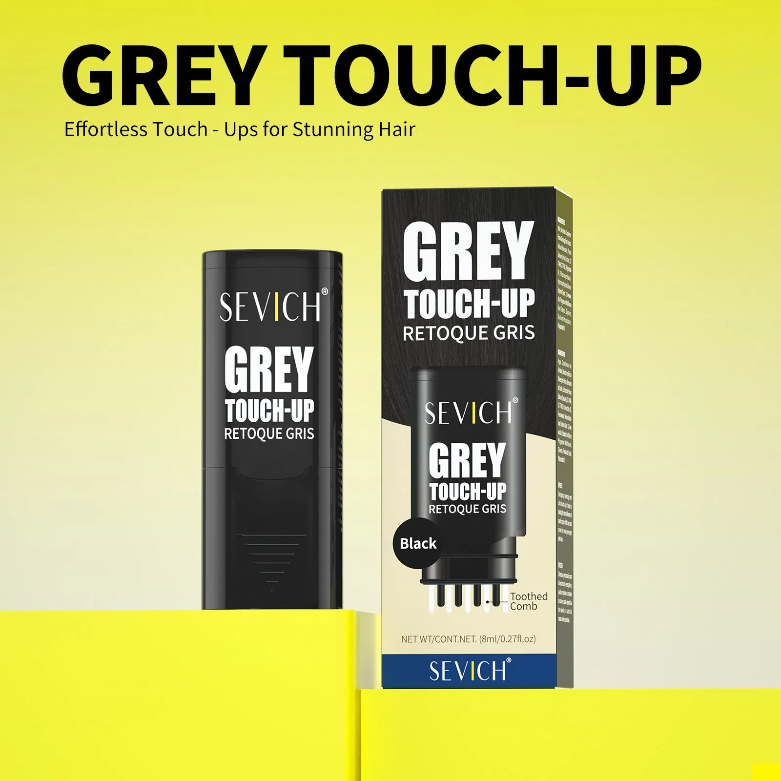 New Arrival Natural Root Touch up Pen Waterproof Fast Cover Grey White Hair to Black Hair Dye Color Stick