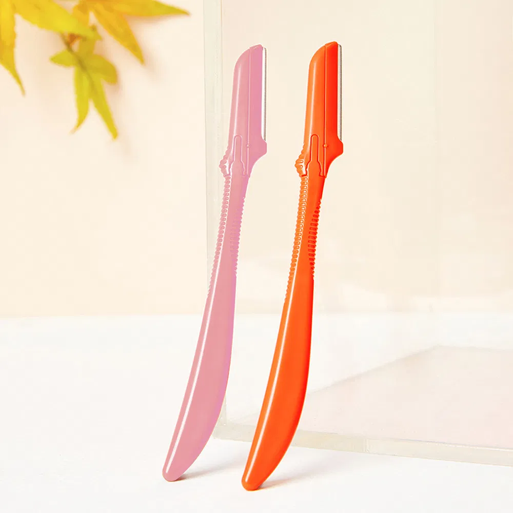 Plastic Handle Single Facial Eyebrow Shaving Trimmer Face Body Dermaplaning Safety Blade Brow Razor