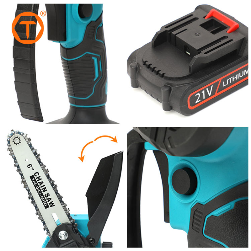 Portable Handheld Small Wood Cutting Hand Electric Pruning Chain Saw Battery Powered Rechargeable Cordless Mini Chainsaw