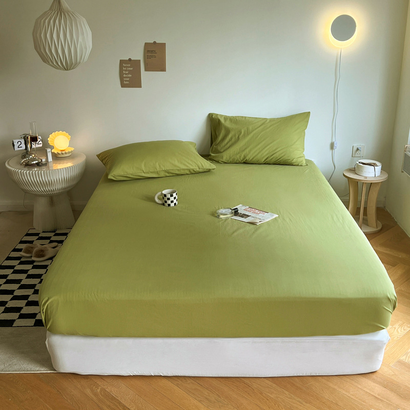 Textile One-Piece Washed Cotton Bedspread Dust Cover Mattress Protective Cover Bedding Set