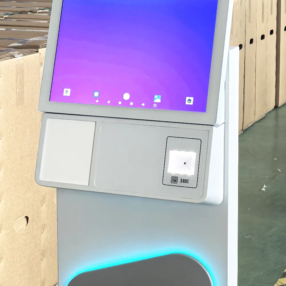 in Stock 27 Inch Android Self Service Kiosk Built in WiFi with Camera Qr Code Printer