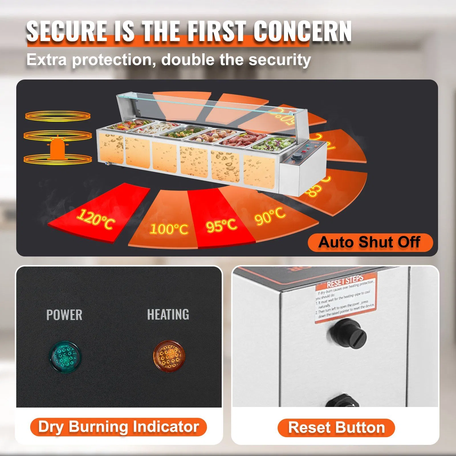 Portable Electric Food Warmer, 4-Pan Commercial Warmer on Casters