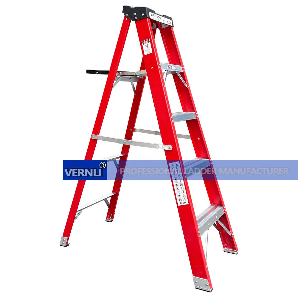 Safety Household Decorative a Frame Insulated Fiberglass 5 Feet Foldable Single Side Step Tray Ladder for Sale