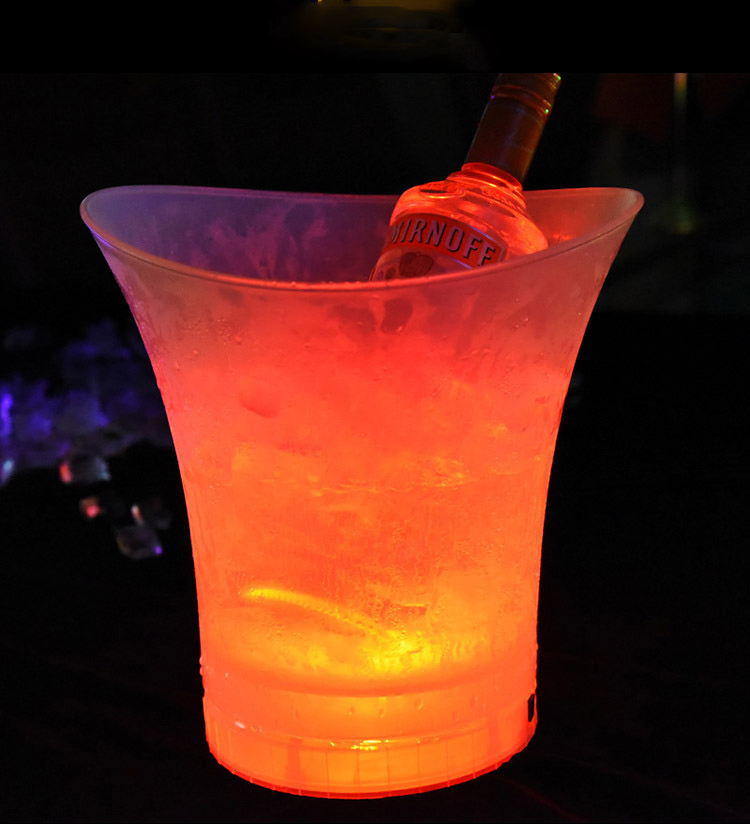 Custom Logo Print KTV Beer Ice Bucket Cooler Drink Plastic Wine Ice Bucket