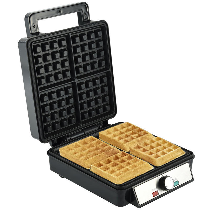 4-Slice Non-Stick Iron 1400W Square Sandwich Waffle Maker with Indicator Lights