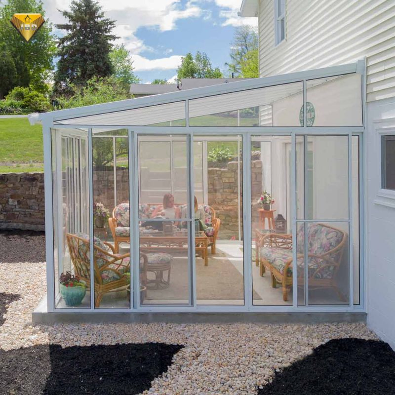 Aluminum Glass Sunroom – Season-Proof Prefabricated Veranda for Outdoor Living, Custom Design Available