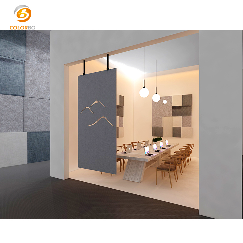 High performance Carton Packed Modern Design Space Divider Customized PET Hanging Screen