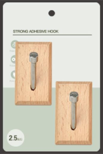 Bamboo Wooden Metal Wall Mounted Key Holder Wood Door Hooks for Hanging Bathroom Towels Clothes Hanger