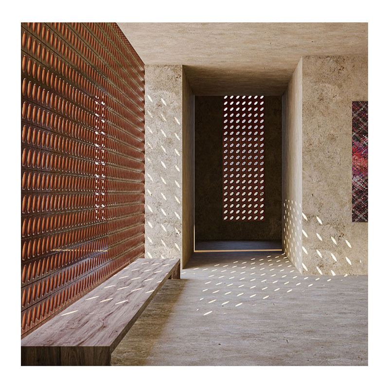 150*150mm Brick Wall Ceramic Hollow Bricks Room Partition Interior Decoration Products